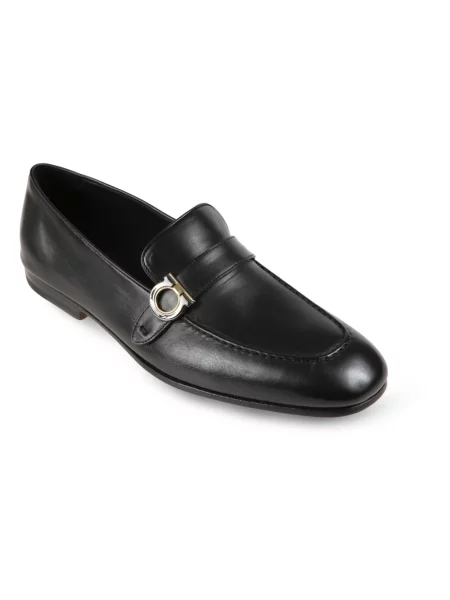 Półbuty Ferragamo skórzane czarne