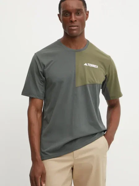 Спортна тениска adidas TERREX Multi с десен зелено