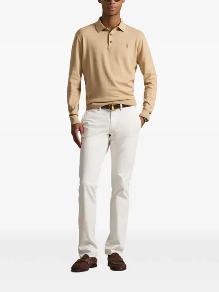 Dlouhá pruhovaná s límcem kšiltovka Polo Ralph Lauren modrá