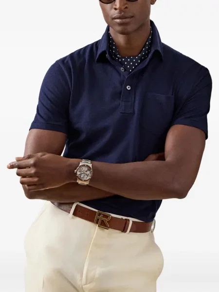 Поло тениска Ralph Lauren Purple Label синьо