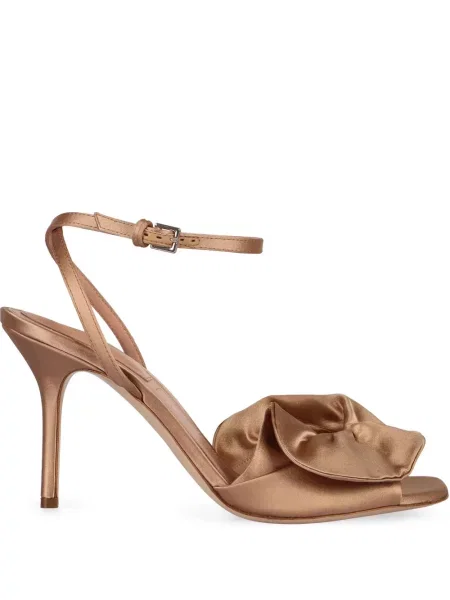 Saténové sandály Alberta Ferretti s volány