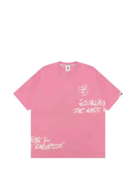 Tricou Aape By A Bathing Ape cu imagine roz