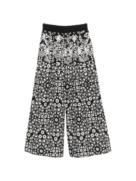 Pantaloni palazzo Weekend Max Mara cu model floral cu imagine negru