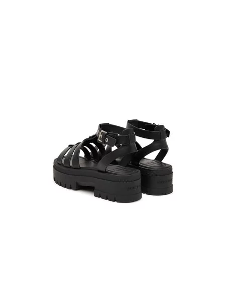 Sandale Tommy Jeans Tjw Fisherman Leather Max Sandal crna