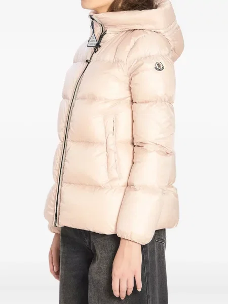 Bunda Moncler s kapucí růžová