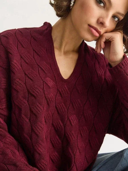 Bianco Lucci Pulover Pullover burgund