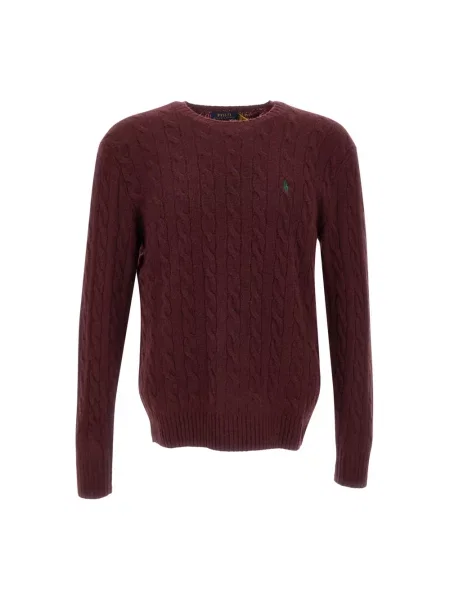 Sweter z dzianiny o kroju regular fit z mieszanki wełny i kaszmiru Ralph Lauren czerwony