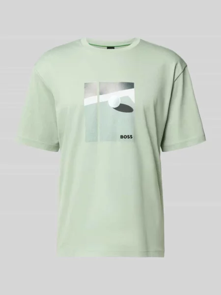 T-shirt o kroju relaxed fit z czystej bawełny model ‘JOIN’ Boss Green zielona