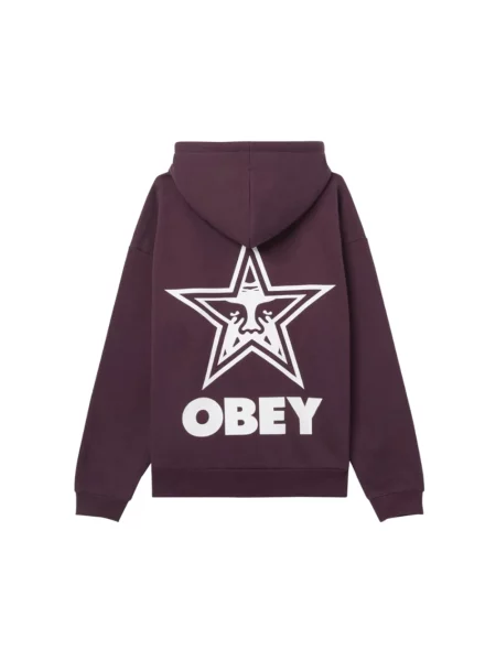 Bluza z kapturem Obey z kapturem brązowa