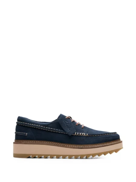 Pantofi derby Clarks Originals din piele de căprioară albastru