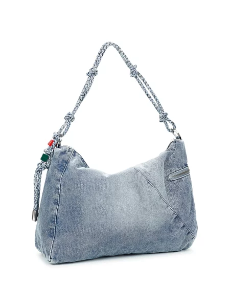 Geanta crossbody Desigual cu autograf albastru