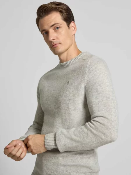 Sweter z dzianiny o kroju regular fit z czystej wełny Mcneal