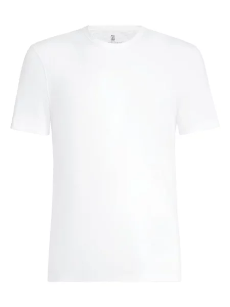 Tricou Brunello Cucinelli cu decolteu rotund alb