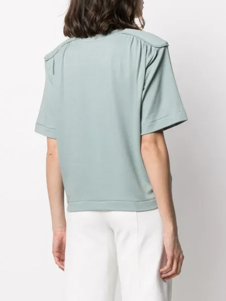 Tricou Remain cu decolteu rotund scurt albastru