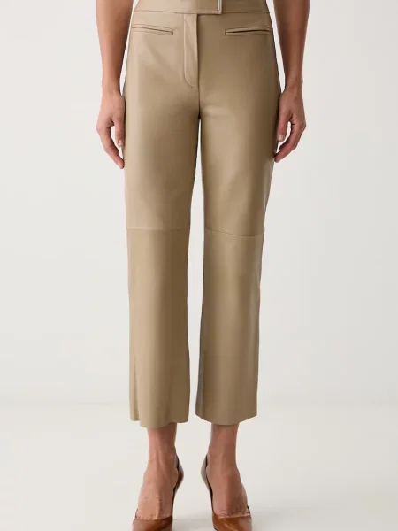 BOSS pantaloni pentru femei din piele Simary bej