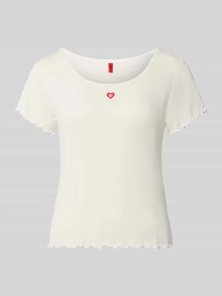 T-shirt od piżamy o kroju regular fit z mieszanki modalu model HUGO HEART' beżowa
