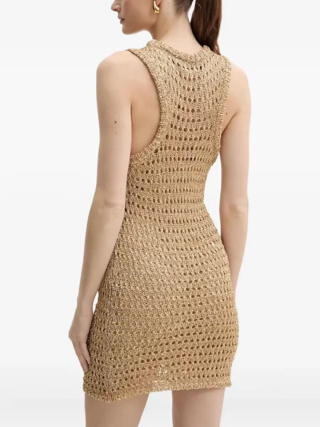 Rochie fără mâneci Simona Corsellini fără mâneci tricotate de costum maro