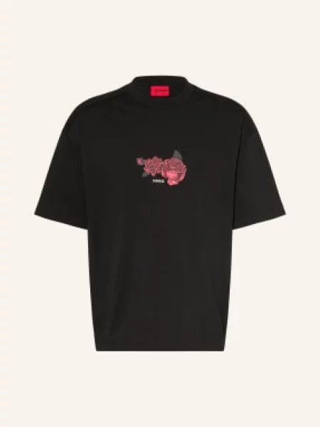 HUGO T-Shirt Domans Oversize czarny