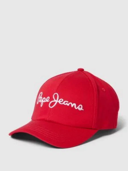 Czapka z daszkiem i wyhaftowanym logo model ‘WALLY’ Pepe Jeans czerwona