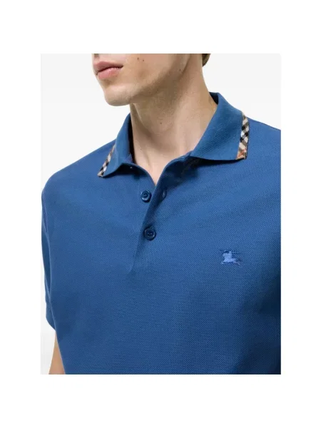Koszulka polo Burberry z logo niebieska