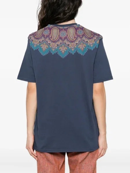Tricou Etro cu imagine cu model paisley albastru