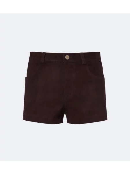 Pantaloni scurți Stouls din piele de căprioară maro