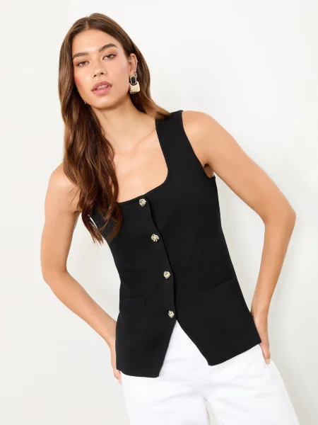 Lipsy Vestă tricotată negru