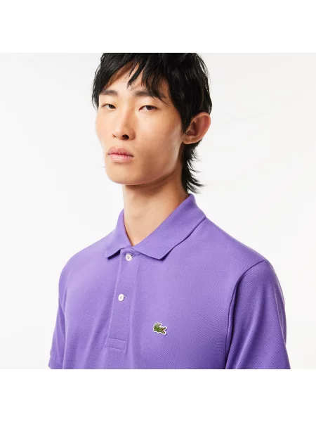 Lacoste Koszulka Polo Oryginał Petit Piqué fioletowa