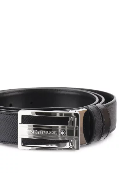 Cu centură reversibil curea Montblanc din piele negru