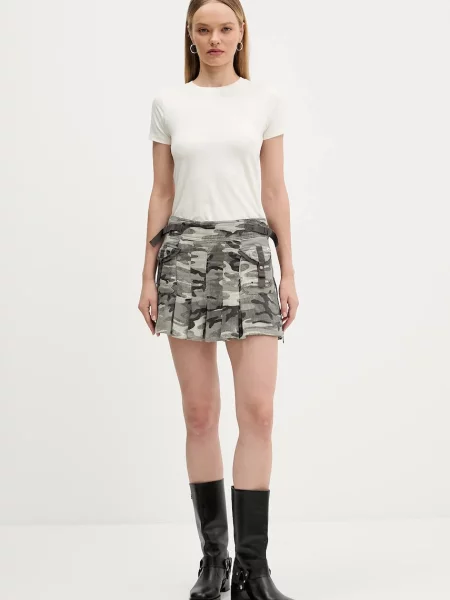 Guess Originals spódnica mini rozkloszowana szary