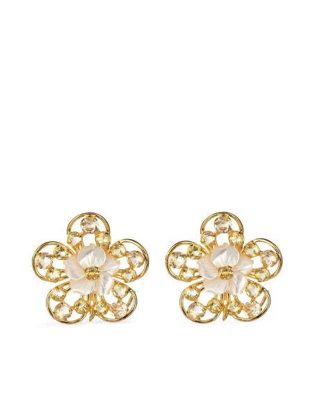 Cercei Bounkit Jewelry cu model floral auriu
