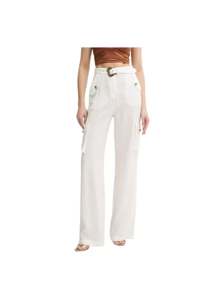 Spodnie cargo Versace Jeans Couture z paskiem białe