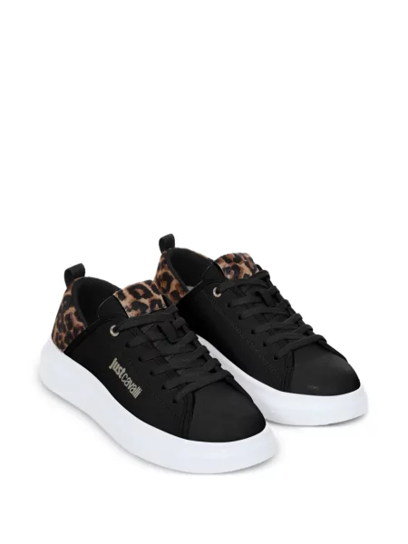 Sneakerși Just Cavalli cu imagine cu model leopard negru