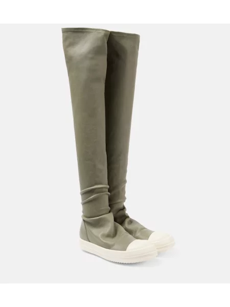 Кожени чорапи за жартиери Rick Owens зелено