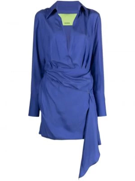 Rochie tip cămașă Gauge81 de mătase drapată