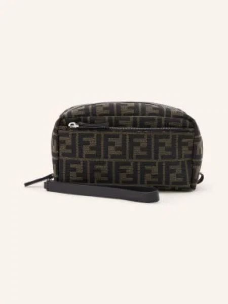 Fendi Toaletní Taška Small / stříbrná / hnědá černá