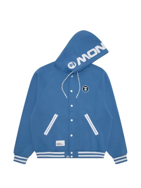 Hanorac cu glugă Aape By A Bathing Ape cu autograf albastru