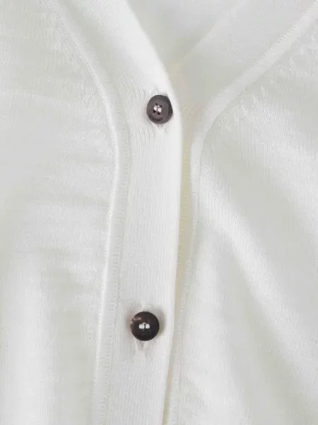 Cardigan Jacquemus cu decolteu în V alb