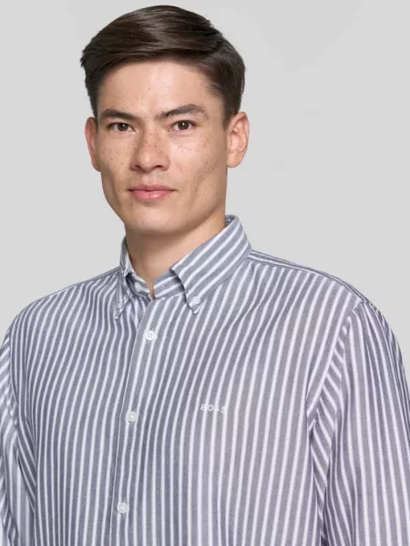 Koszula casualowa o kroju regular fit z mieszanki lyocellu i bawełny model RICOPLUS' Boss Orange granatowa