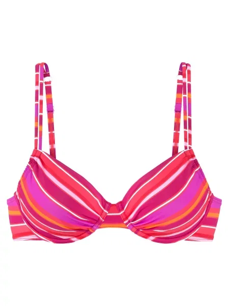 S.Oliver Sutien costum de baie roz / roz zmeură / roz neon alb