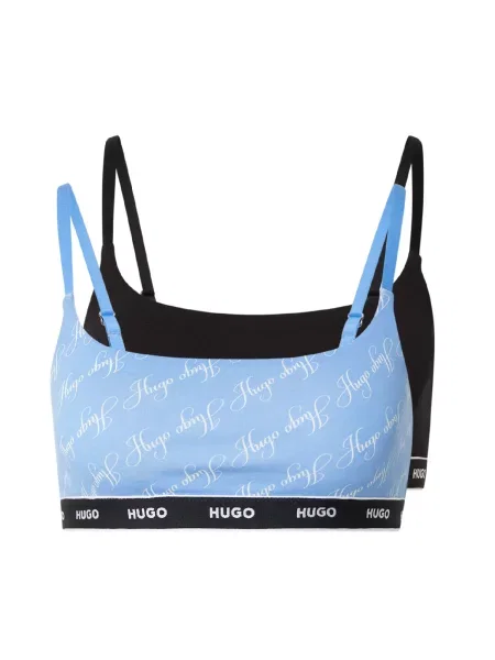 HUGO Sutien albastru deschis / negru alb
