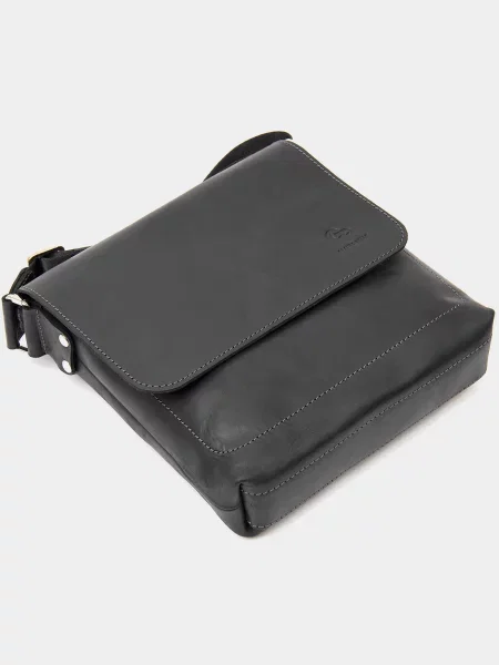 Кожаная сумка через плечо Grande Pelle черная