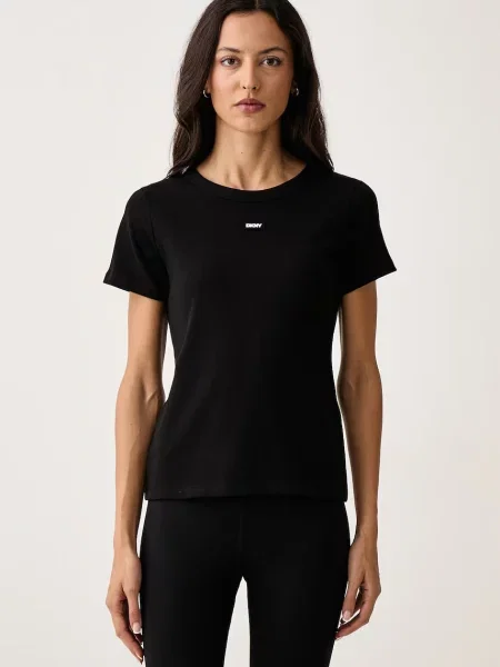 DKNY tricou loungewear pentru femei cu negru