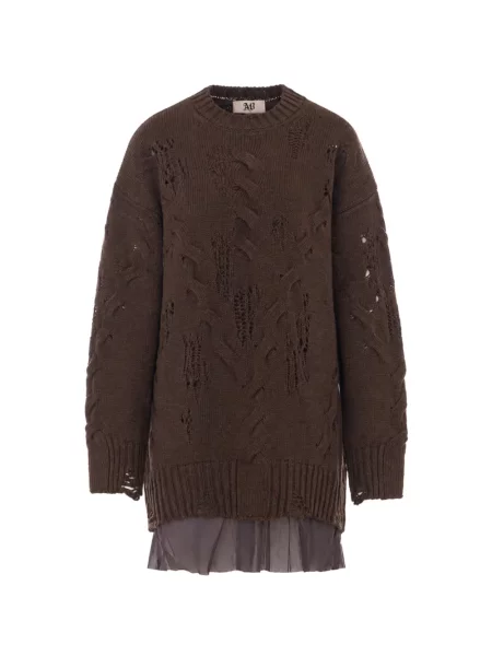 Rochie mini Aniye By zdrențuiți tricotate maro