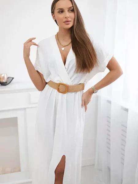 Rochie Kesi Włoski lungă de costum alb