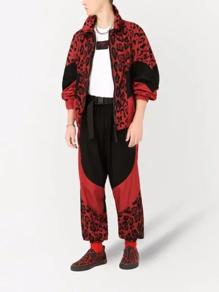 Raštuotos kelnės Dolce & Gabbana leopardinės juoda