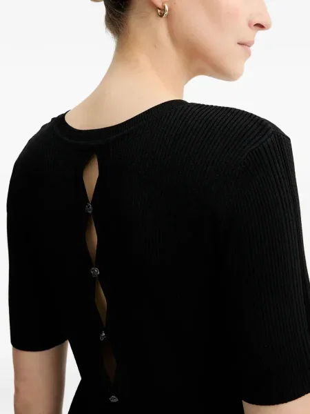 Top Sessun tricotate scurt negru