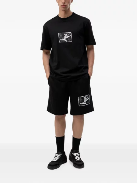 Pantaloni scurți Hugo din material terry negru