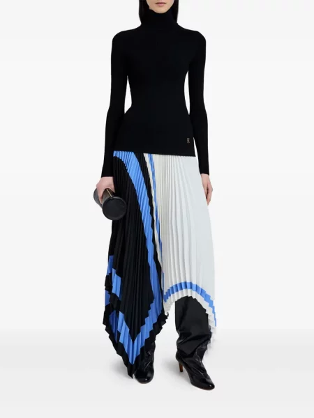 Fusta plisata Proenza Schouler plisată alb