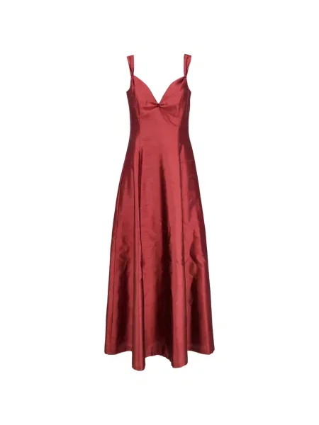 Rochie maxi Marco Gabrielli Atelier cu mărgele evazată roșu